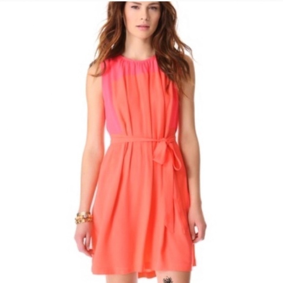 MADEWELL Bungalow Coral / Pink Viscose Crepe Dress - Picture 1 of 7